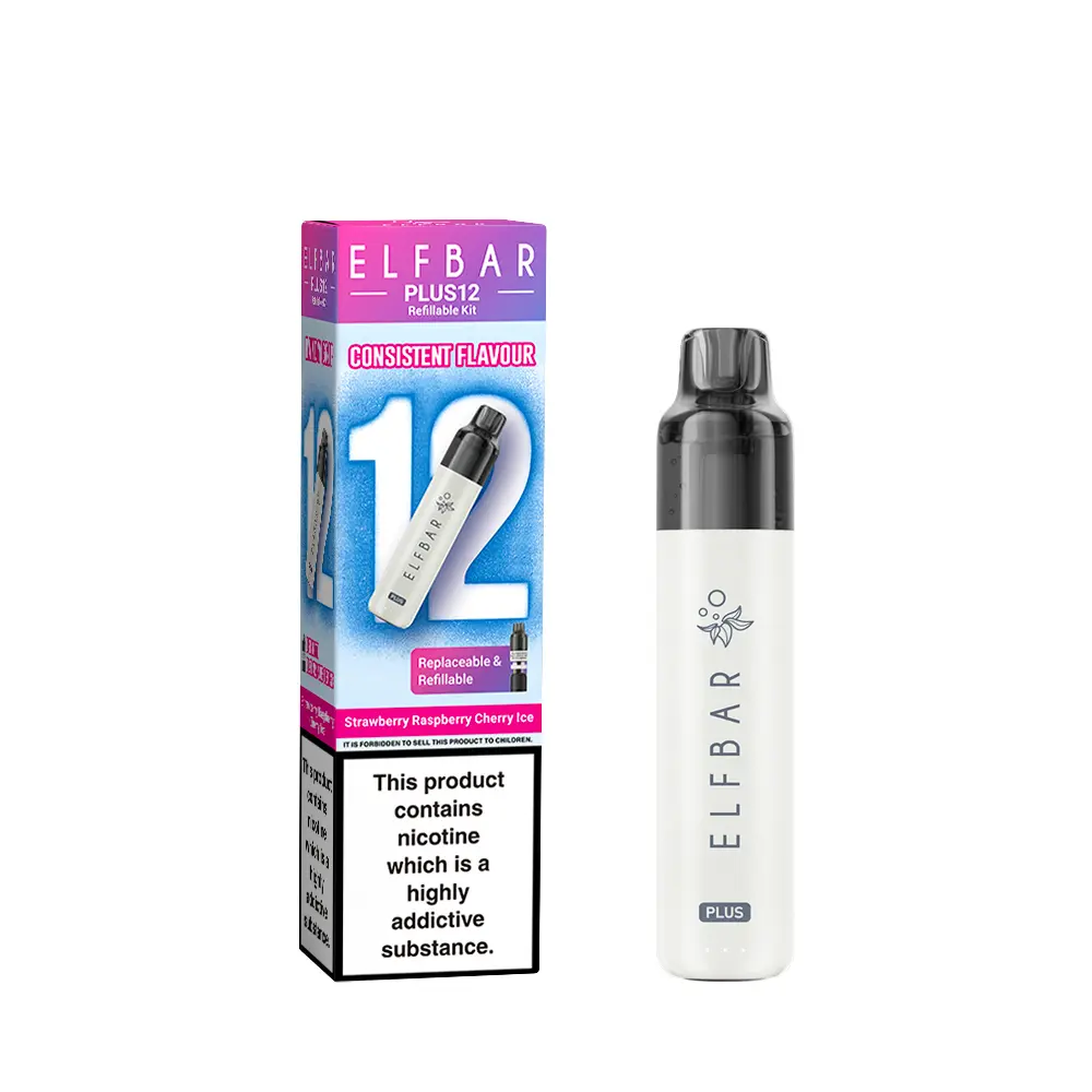 Elf Bar Plus 12 Prefilled Pod Kit - Strawberry Raspberry Cherry Ice